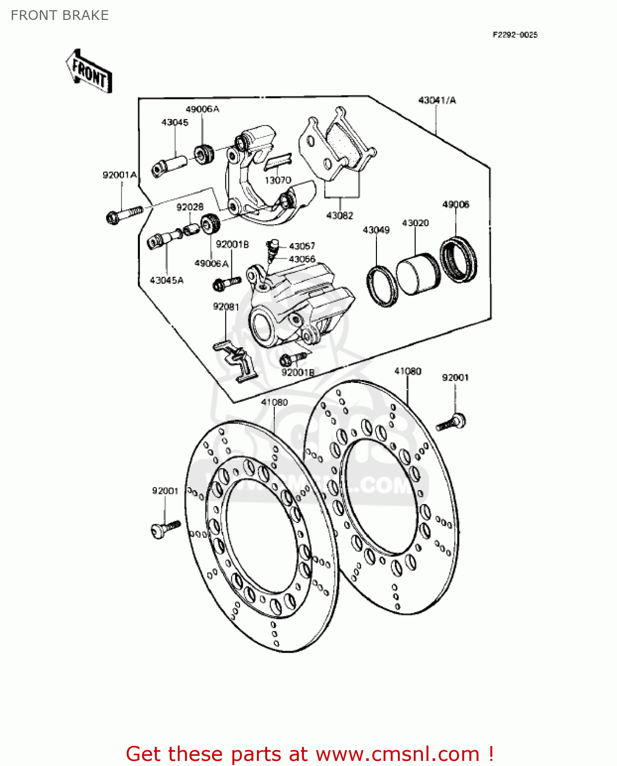 FRONT BRAKE KZ1000R1 EDDIE LAWSON REPLICA 1982 USA CANADA