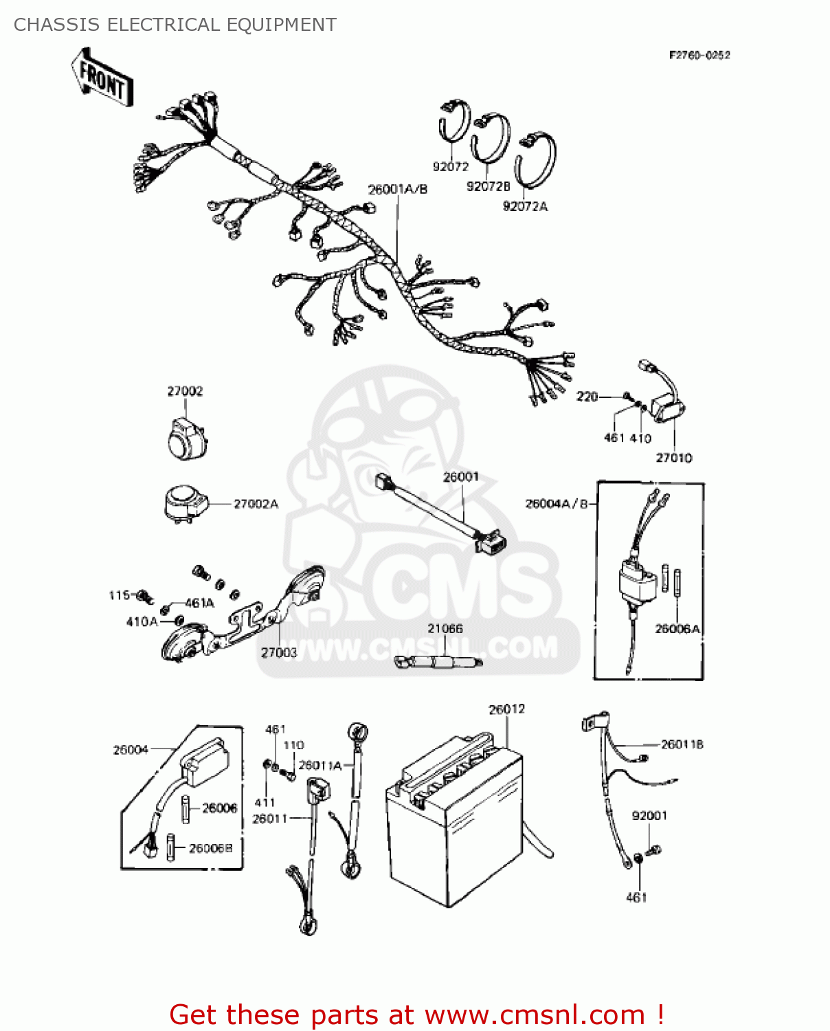 CHASSIS ELECTRICAL EQUIPMENT KZ1000R1 EDDIE LAWSON REPLICA 1982 USA CANADA