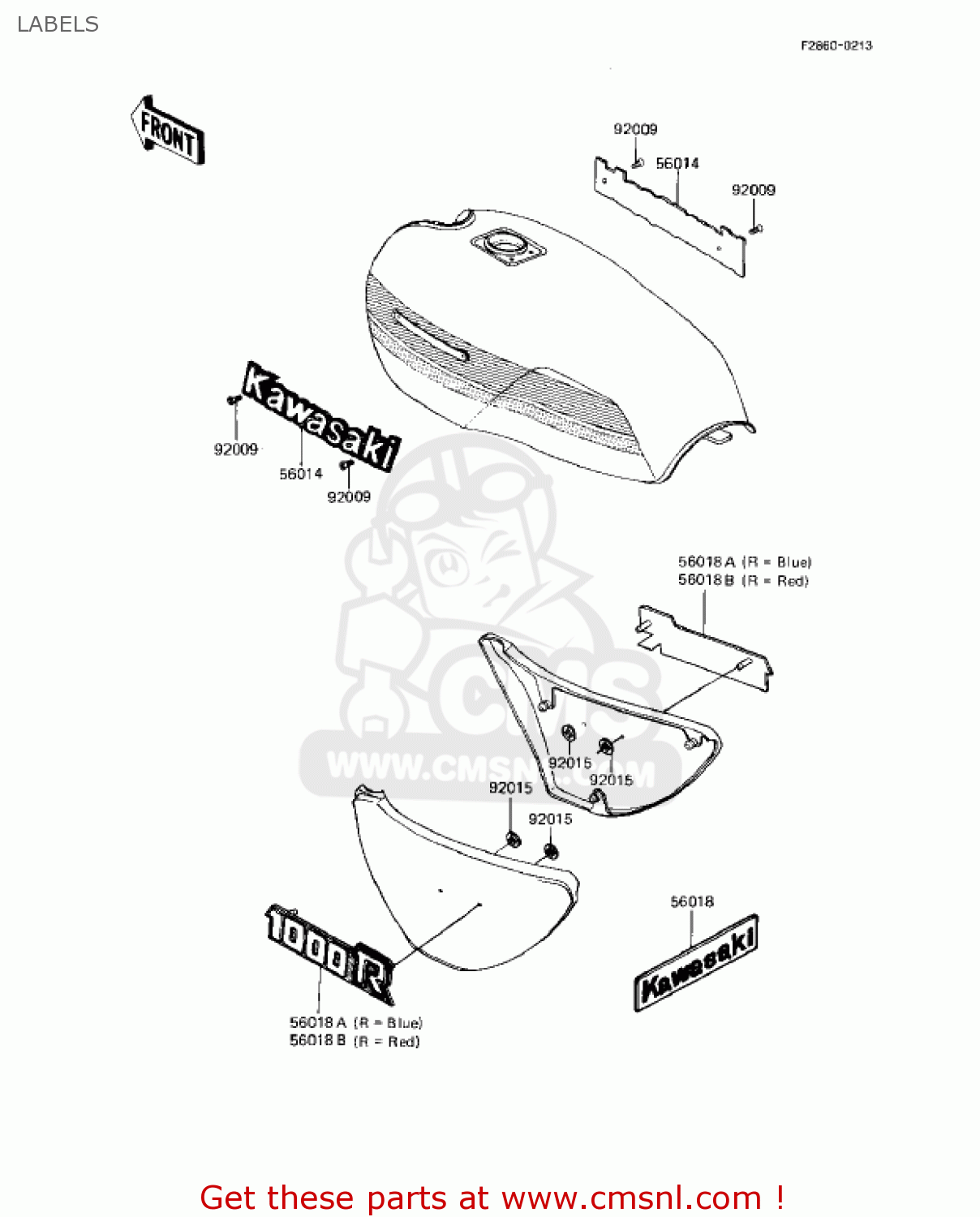 LABELS KZ1000R1 EDDIE LAWSON REPLICA 1982 USA CANADA