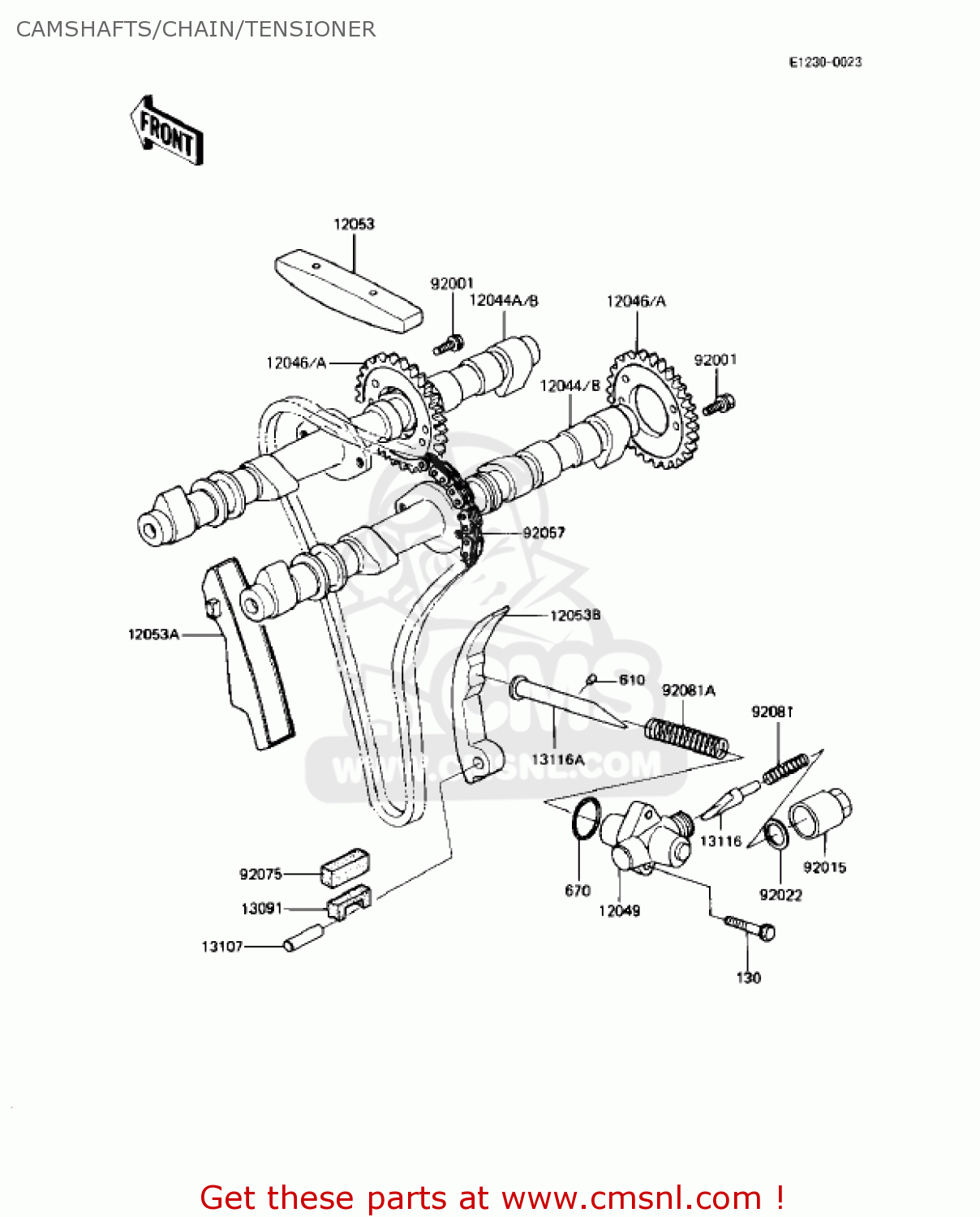 CAMSHAFTS/CHAIN/TENSIONER KZ1000R1 EDDIE LAWSON REPLICA 1982 USA CANADA