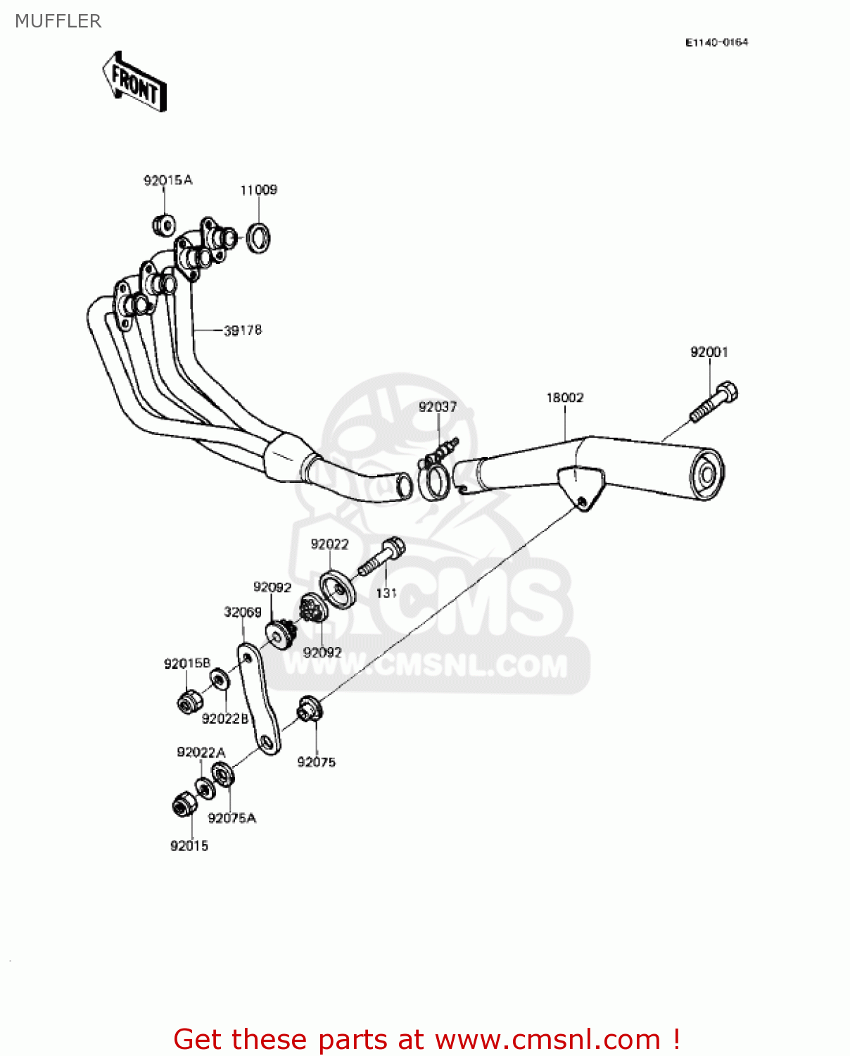 MUFFLER KZ1000R1 EDDIE LAWSON REPLICA 1982 USA CANADA