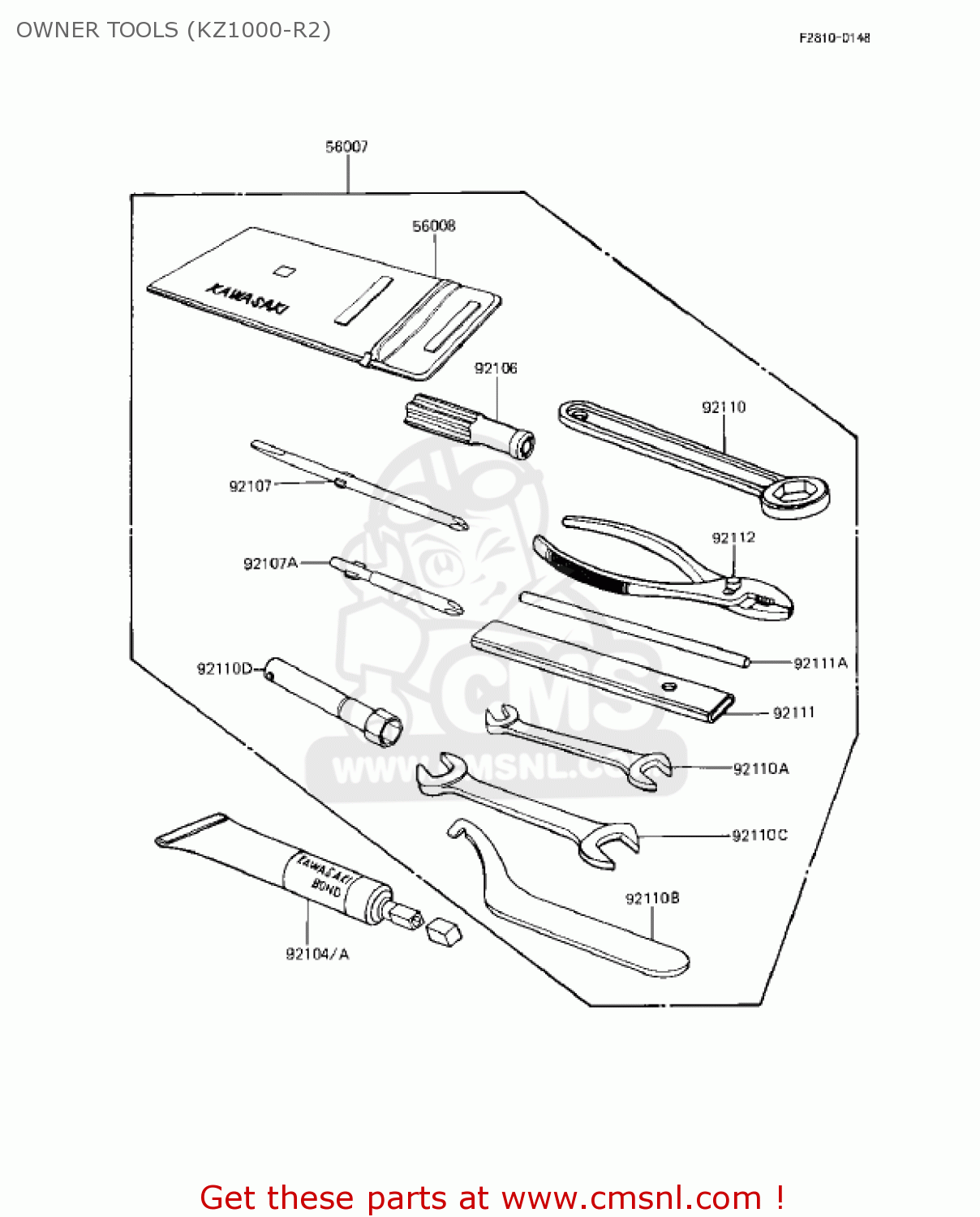 OWNER TOOLS (KZ1000-R2) KZ1000R1 EDDIE LAWSON REPLICA 1982 USA CANADA