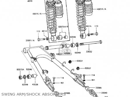 SWING ARM/SHOCK ABSORBERS - KZ1000R1 EDDIE LAWSON REPLICA 1982 USA CANADA