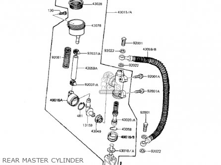 REAR MASTER CYLINDER - KZ1000R1 EDDIE LAWSON REPLICA 1982 USA CANADA