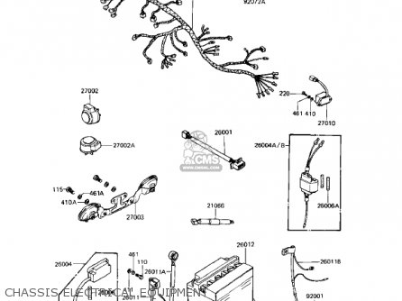 CHASSIS ELECTRICAL EQUIPMENT - KZ1000R1 EDDIE LAWSON REPLICA 1982 USA CANADA