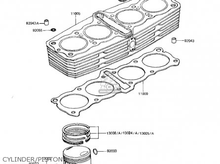 CYLINDER/PISTONS - KZ1000R1 EDDIE LAWSON REPLICA 1982 USA CANADA