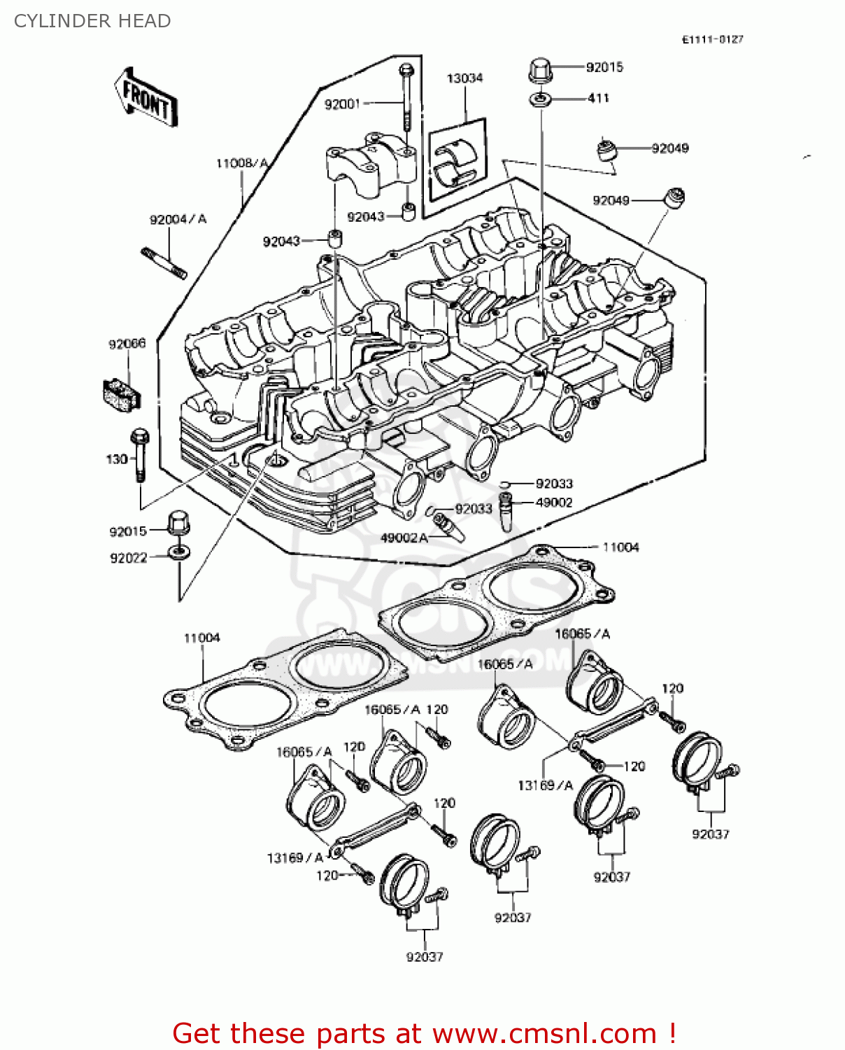 CYLINDER HEAD KZ1000R2 EDDIE LAWSON REPLICA 1983 USA CANADA