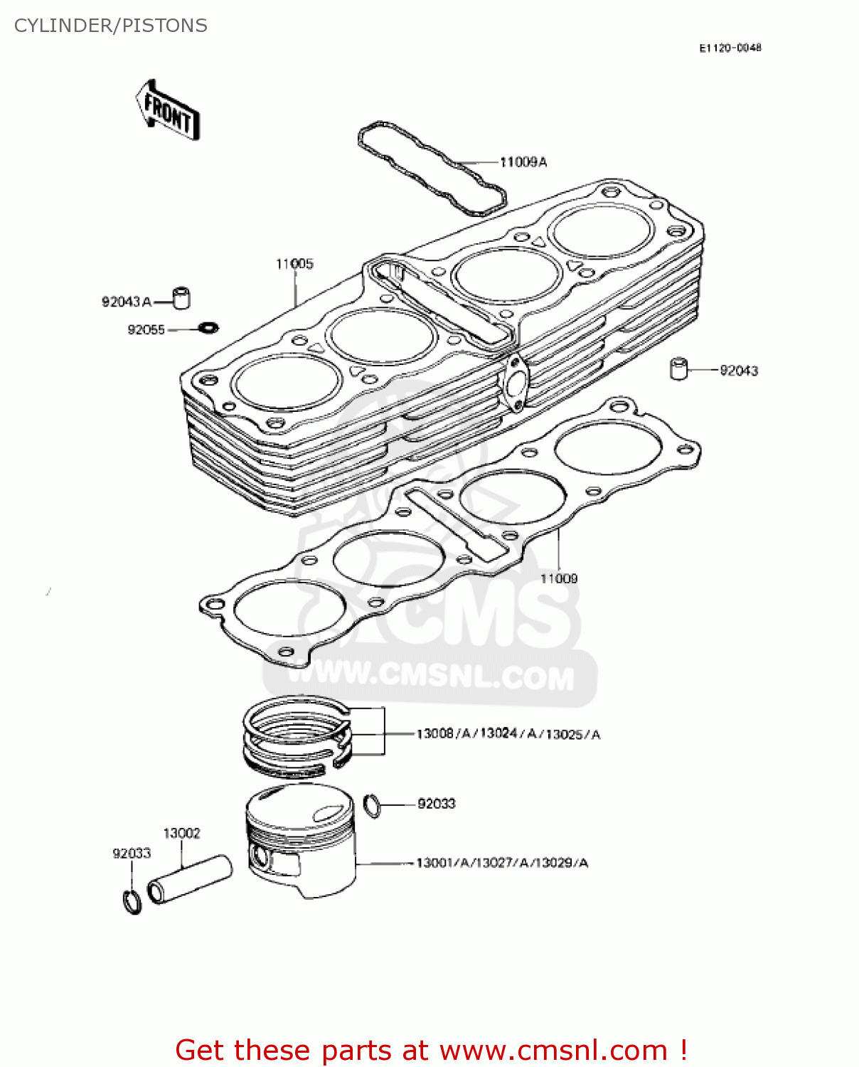 CYLINDER/PISTONS KZ1000R2 EDDIE LAWSON REPLICA 1983 USA CANADA