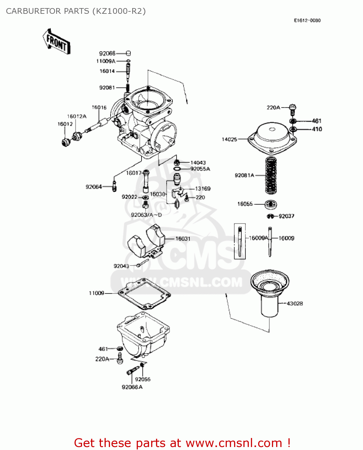 CARBURETOR PARTS (KZ1000-R2) KZ1000R2 EDDIE LAWSON REPLICA 1983 USA CANADA
