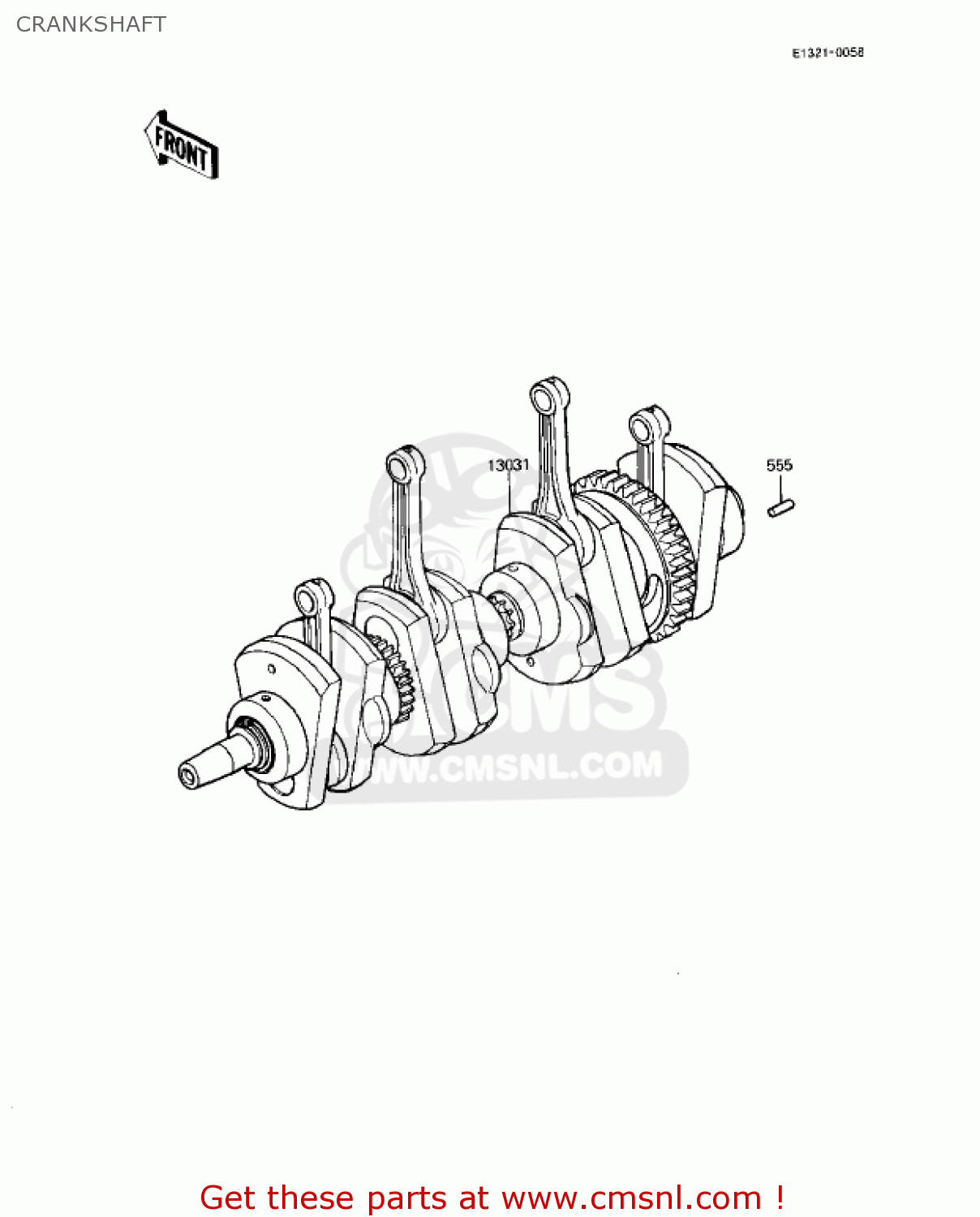 CRANKSHAFT KZ1000R2 EDDIE LAWSON REPLICA 1983 USA CANADA
