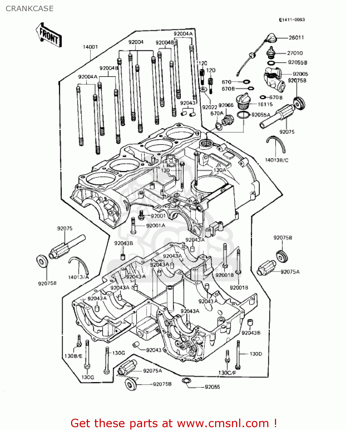 CRANKCASE KZ1000R2 EDDIE LAWSON REPLICA 1983 USA CANADA