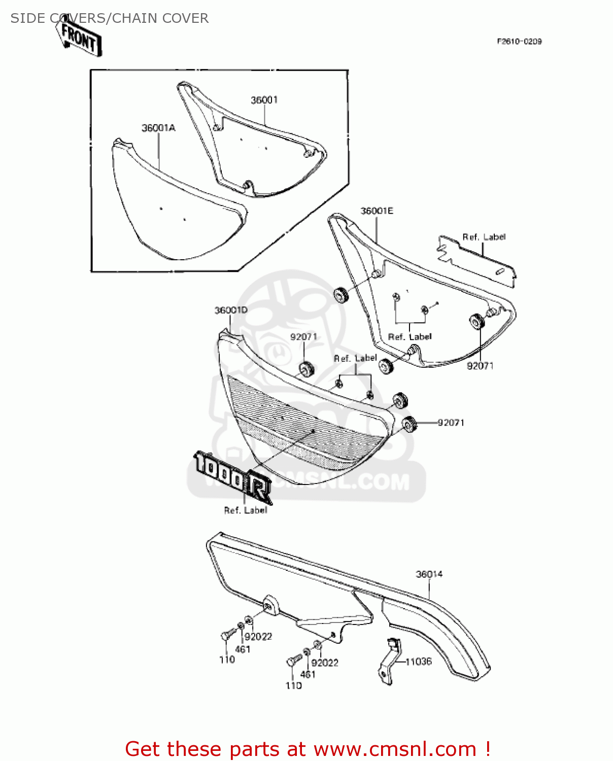 SIDE COVERS/CHAIN COVER KZ1000R2 EDDIE LAWSON REPLICA 1983 USA CANADA