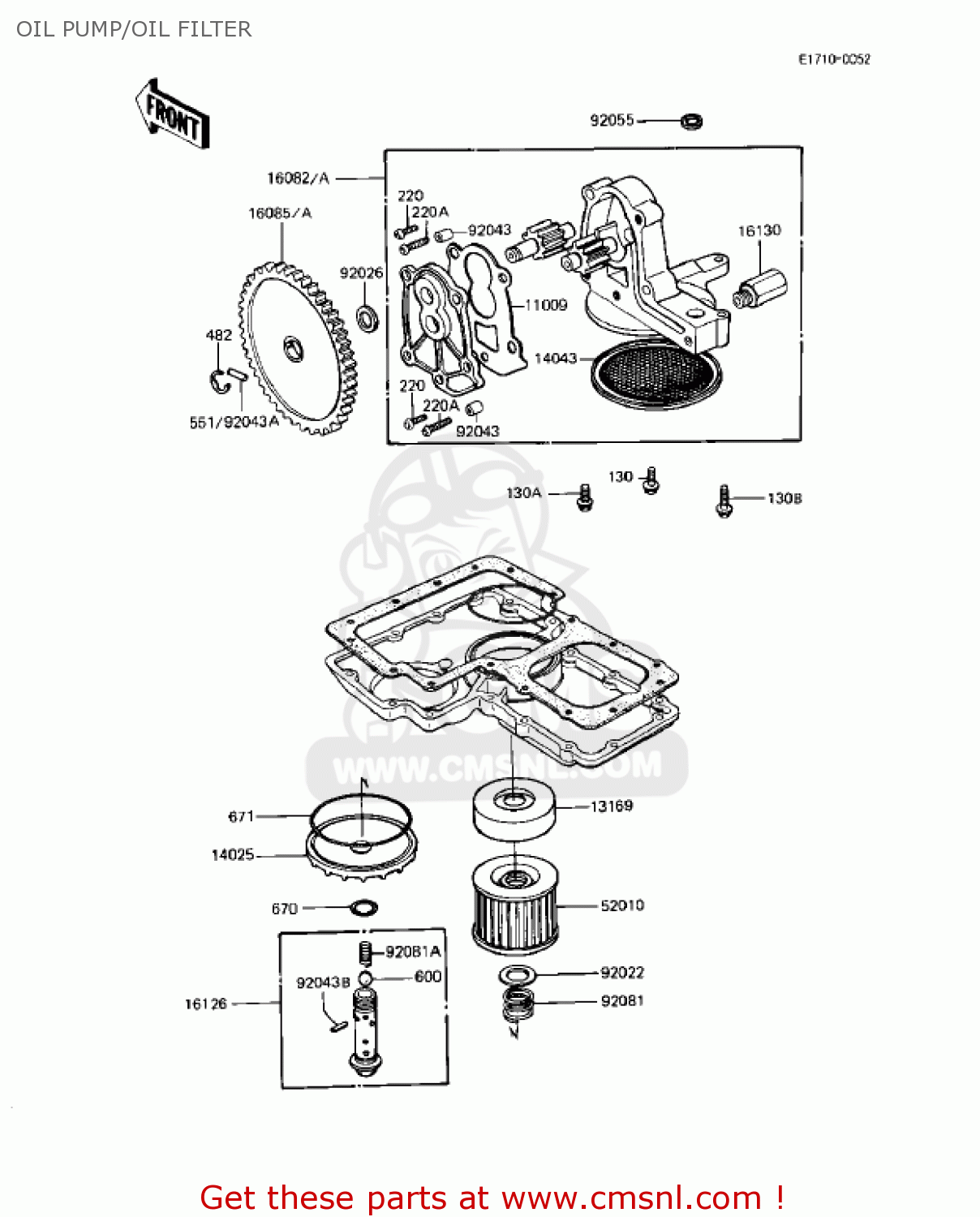OIL PUMP/OIL FILTER KZ1000R2 EDDIE LAWSON REPLICA 1983 USA CANADA