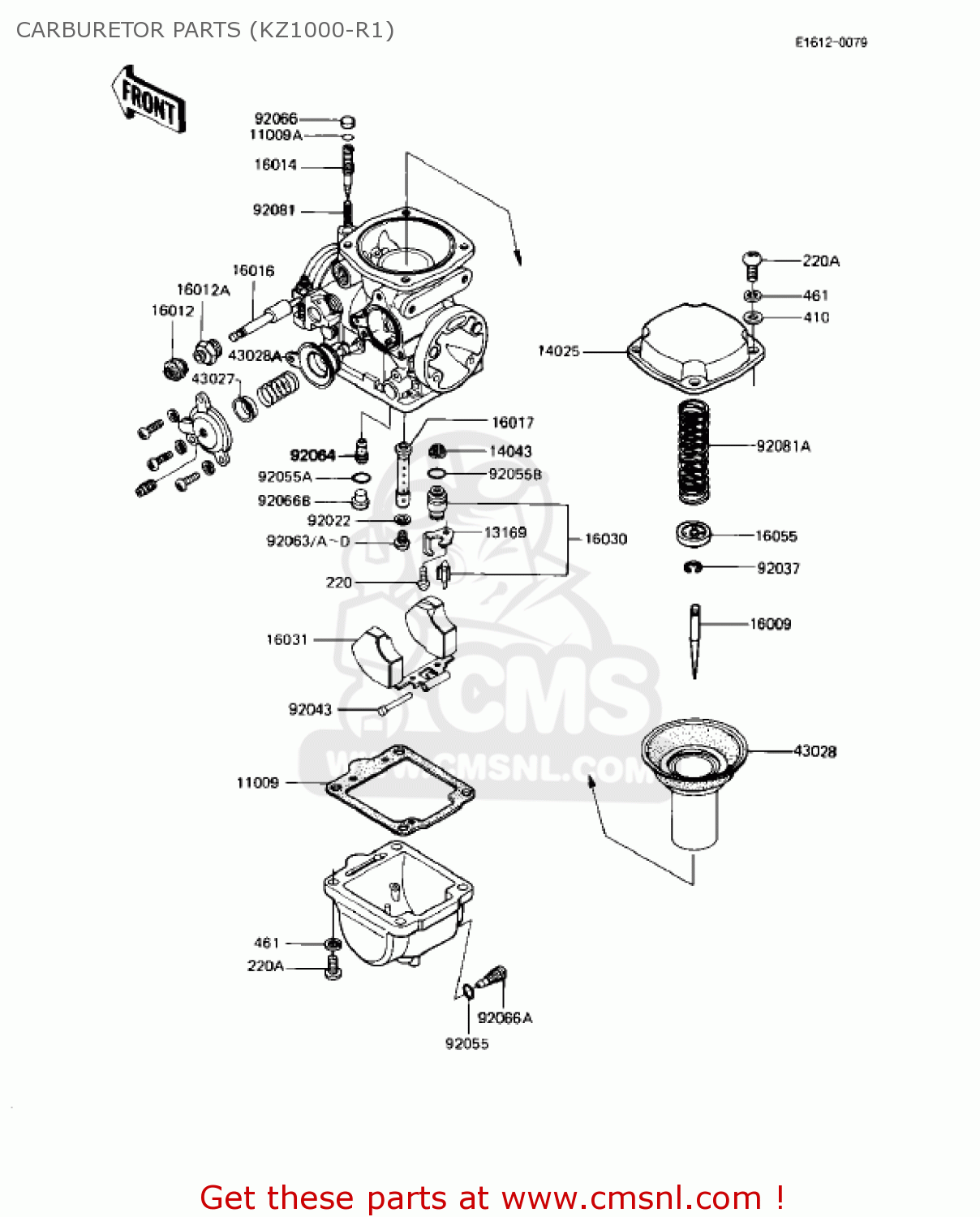 CARBURETOR PARTS (KZ1000-R1) KZ1000R2 EDDIE LAWSON REPLICA 1983 USA CANADA