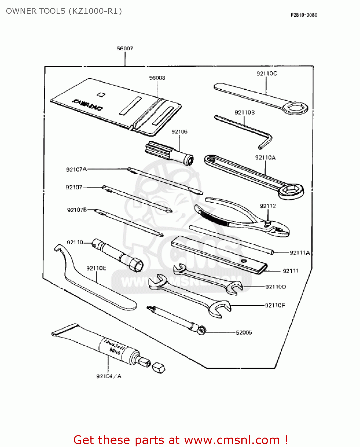 OWNER TOOLS (KZ1000-R1) KZ1000R2 EDDIE LAWSON REPLICA 1983 USA CANADA