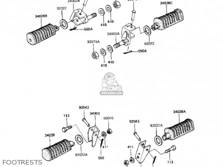 FOOTRESTS - KZ1000R2 EDDIE LAWSON REPLICA 1983 USA CANADA