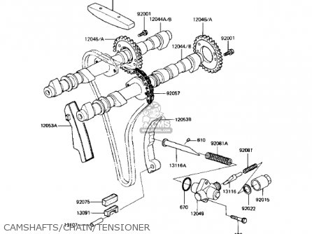 CAMSHAFTS/CHAIN/TENSIONER - KZ1000R2 EDDIE LAWSON REPLICA 1983 USA CANADA