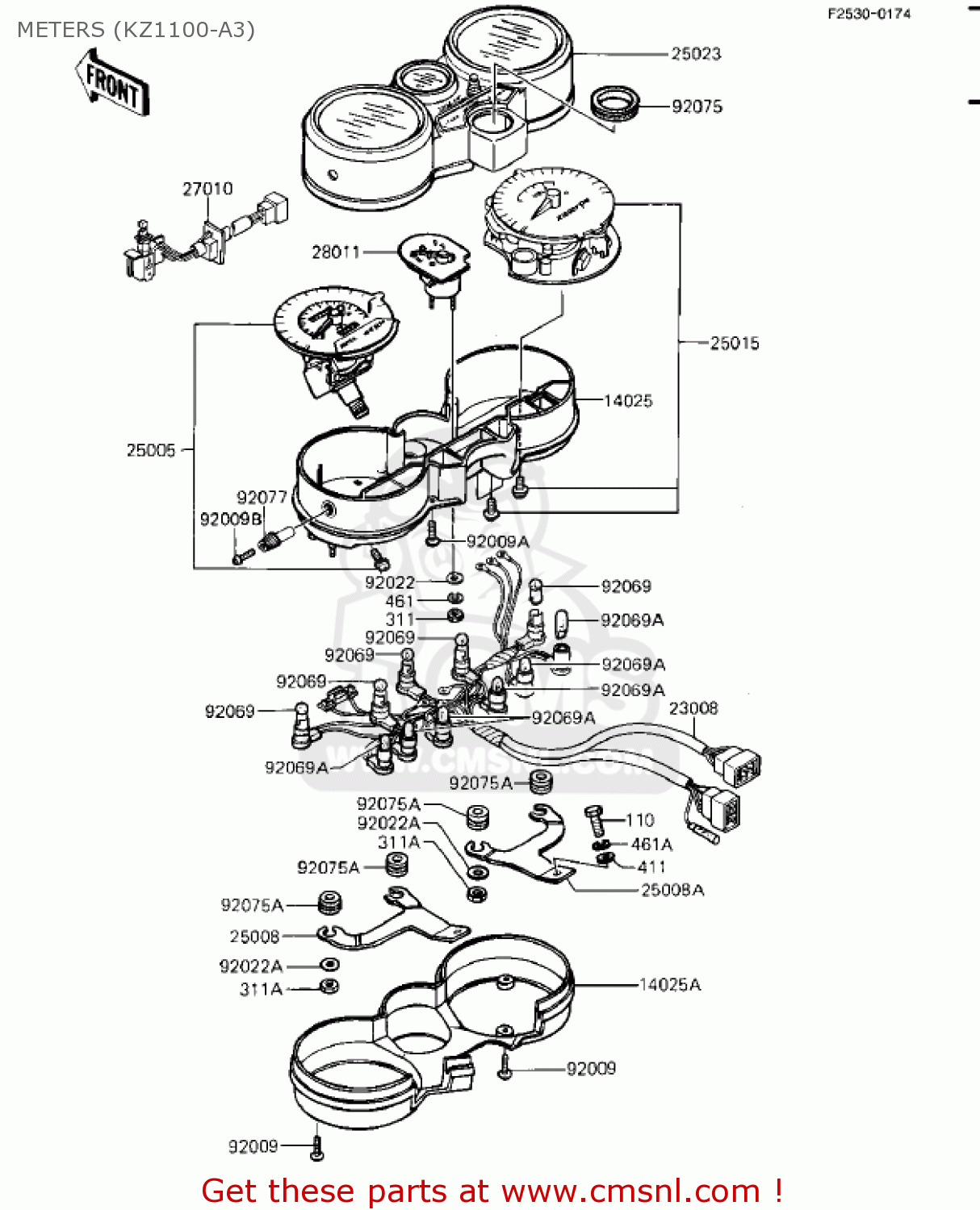 METERS (KZ1100-A3) KZ1100A1 SHAFT 1981 USA CANADA