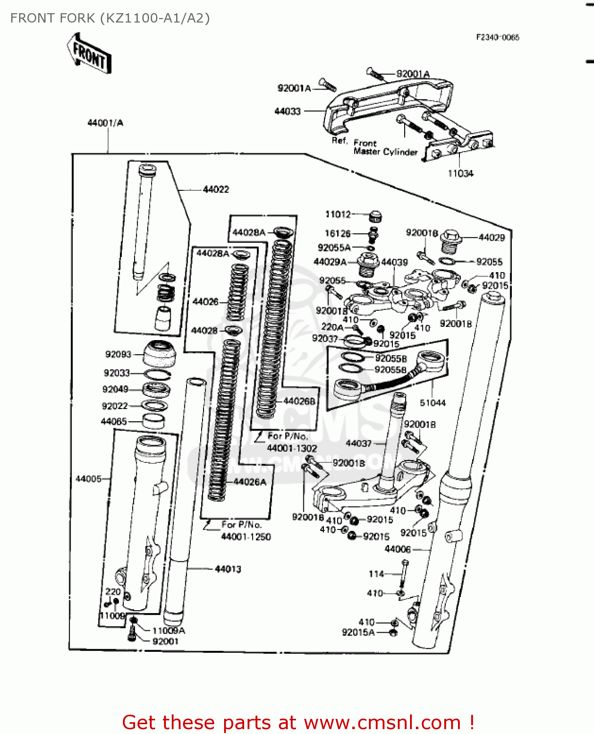 FRONT FORK (KZ1100-A1/A2) KZ1100A1 SHAFT 1981 USA CANADA