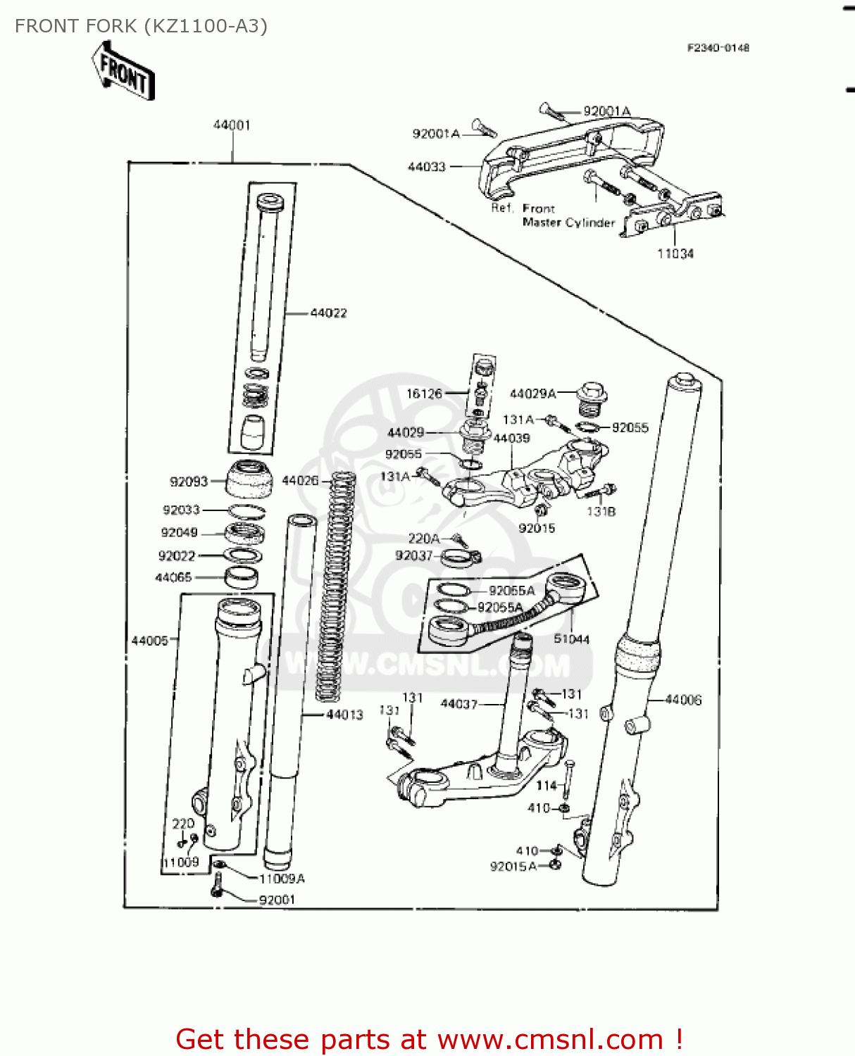 FRONT FORK (KZ1100-A3) KZ1100A1 SHAFT 1981 USA CANADA