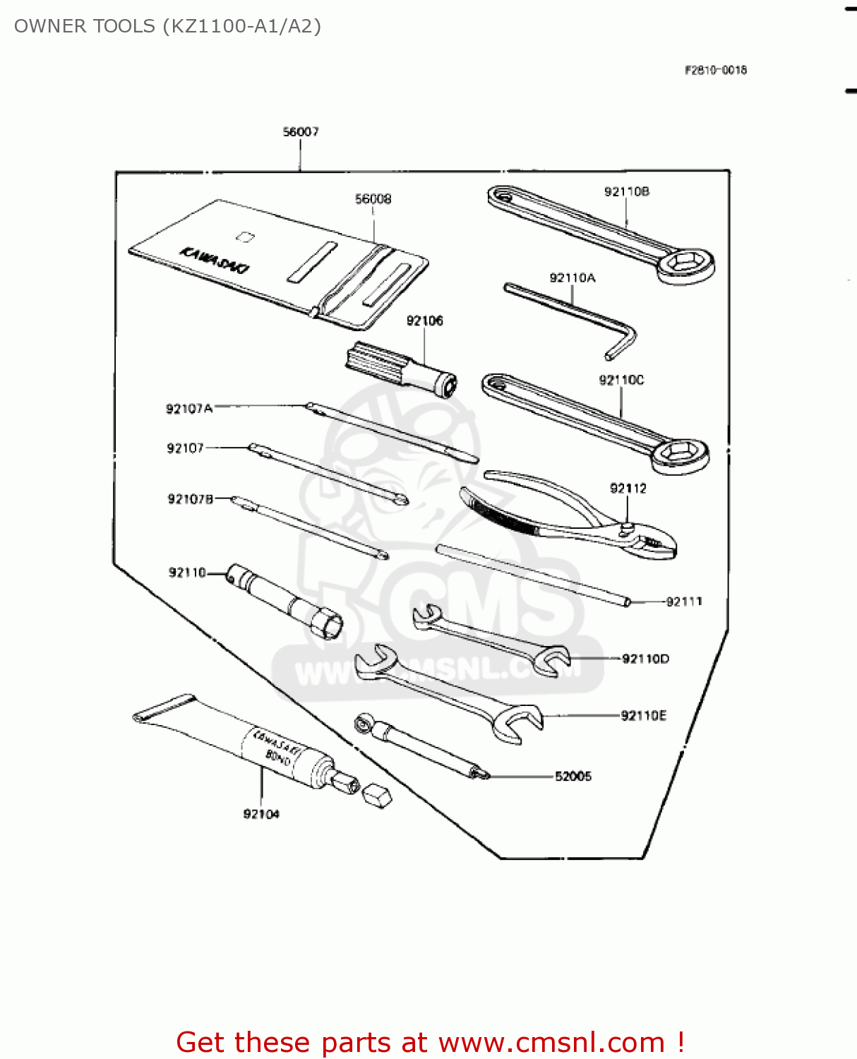 OWNER TOOLS (KZ1100-A1/A2) KZ1100A1 SHAFT 1981 USA CANADA