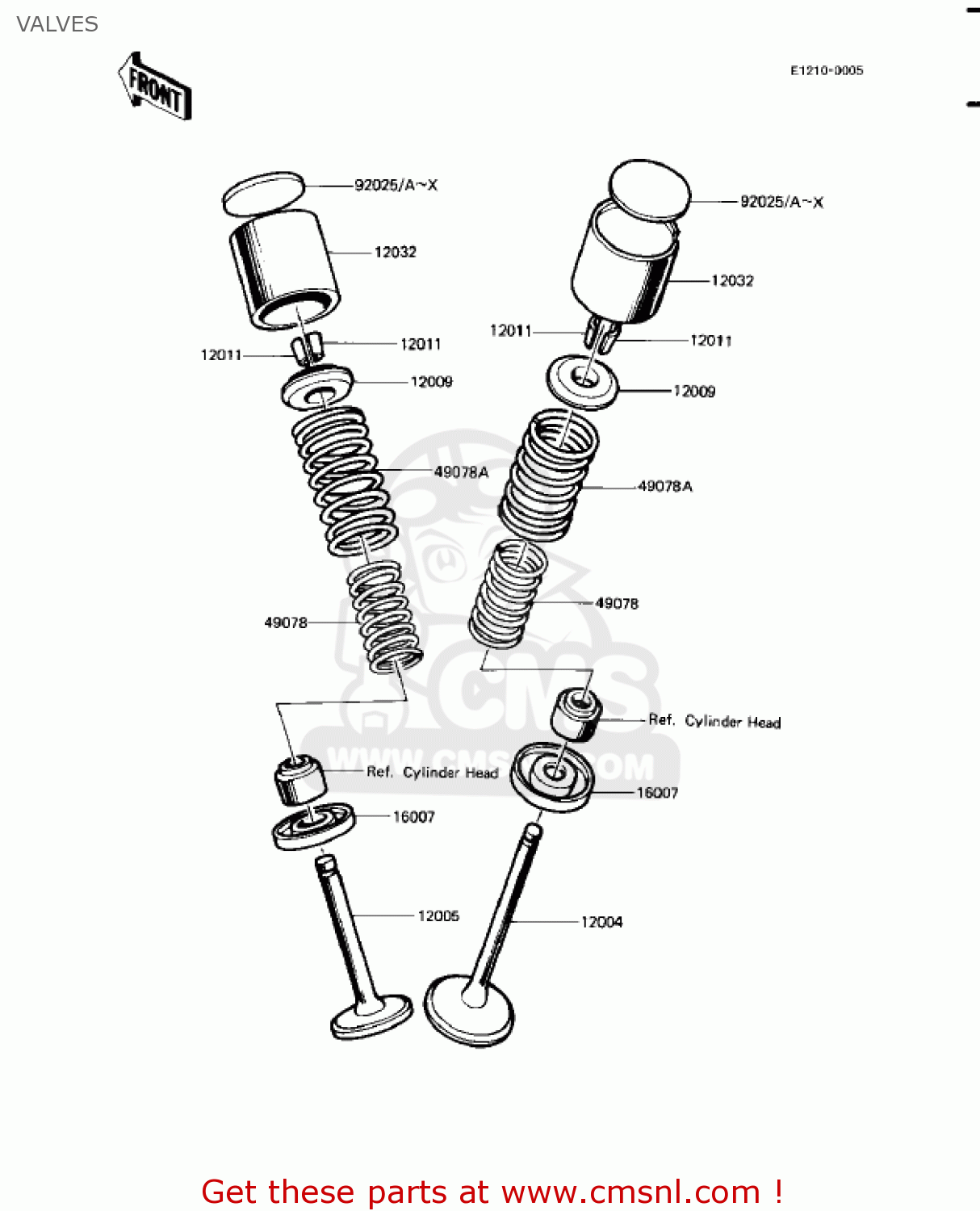 VALVES KZ1100A1 SHAFT 1981 USA CANADA
