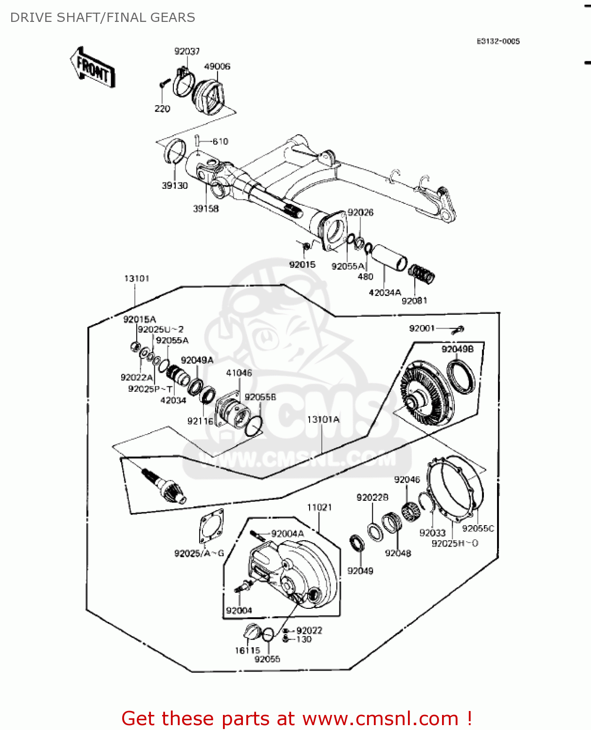 DRIVE SHAFT/FINAL GEARS KZ1100A1 SHAFT 1981 USA CANADA