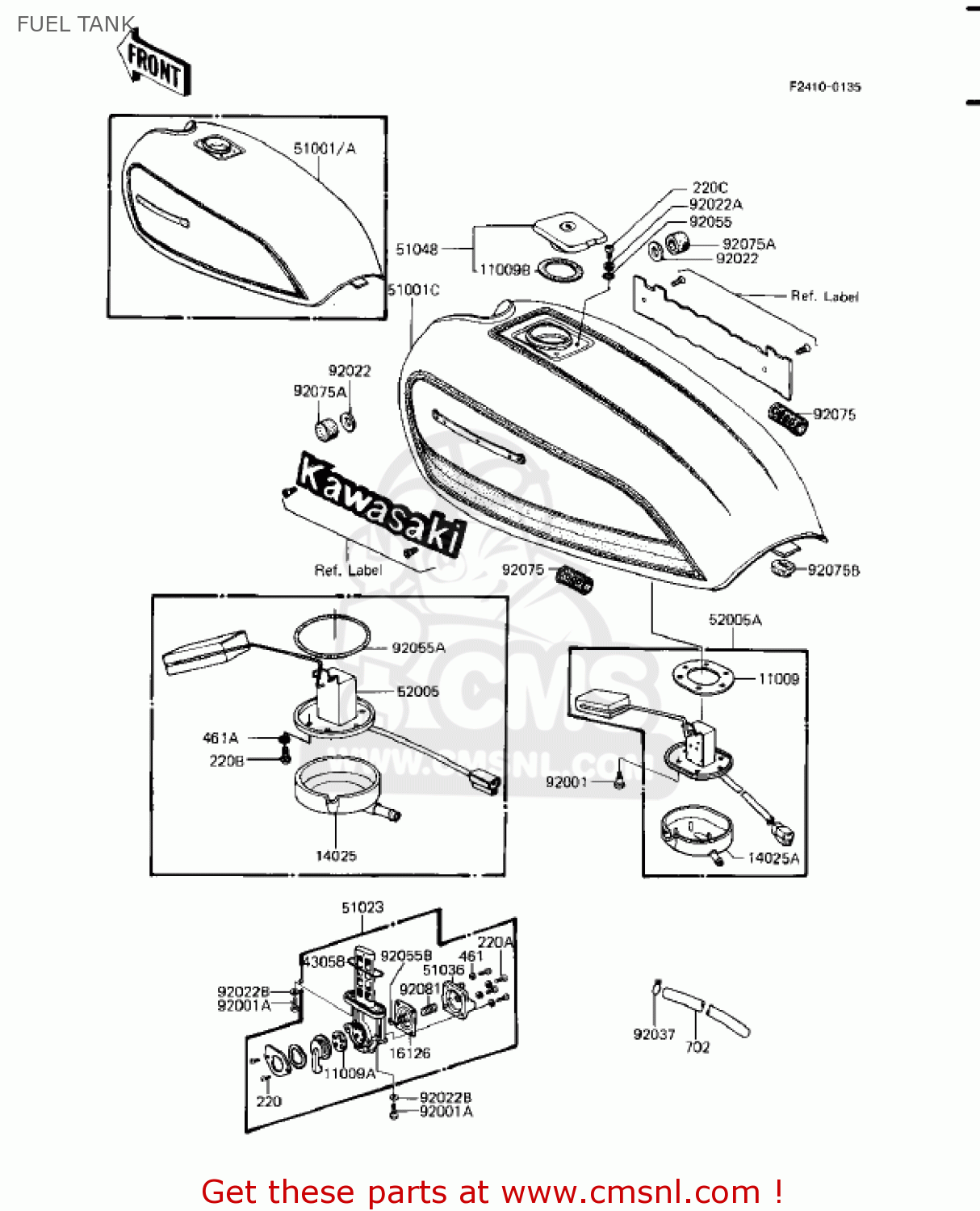 FUEL TANK KZ1100A1 SHAFT 1981 USA CANADA