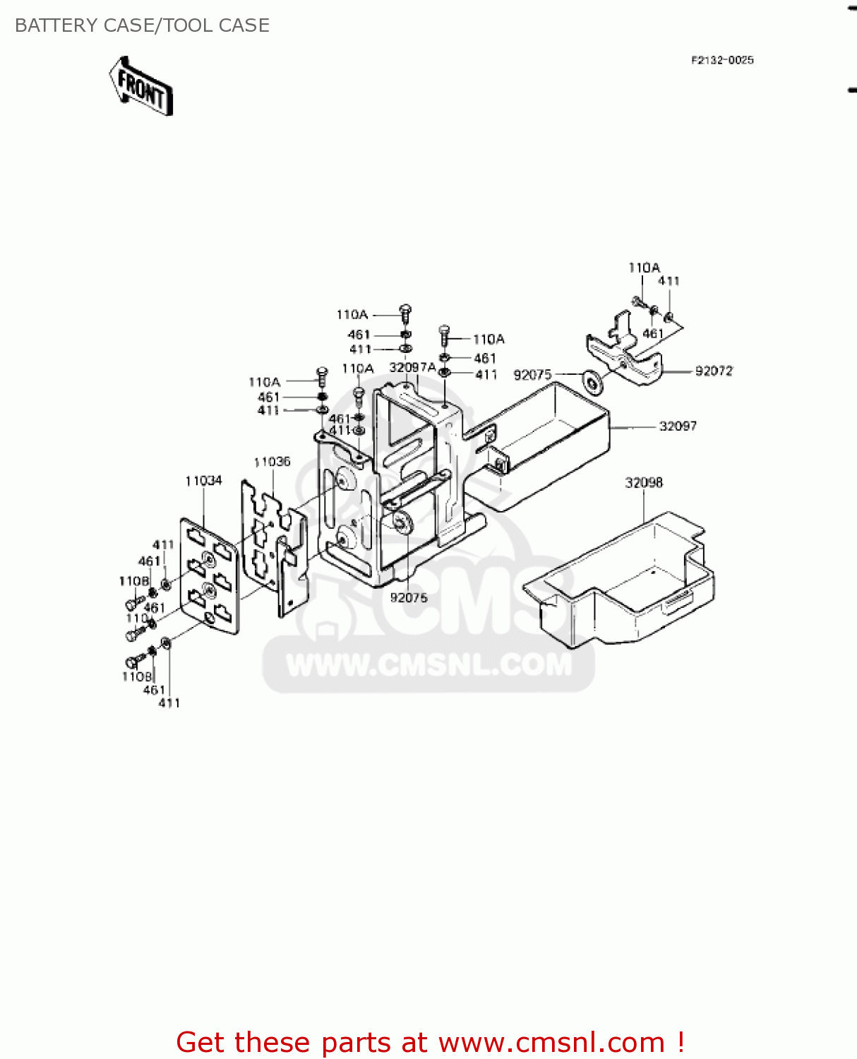 BATTERY CASE/TOOL CASE KZ1100A1 SHAFT 1981 USA CANADA