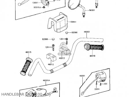 HANDLEBAR (KZ1100-A3) - KZ1100A1 SHAFT 1981 USA CANADA