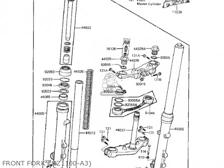 FRONT FORK (KZ1100-A3) - KZ1100A1 SHAFT 1981 USA CANADA