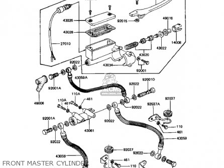 FRONT MASTER CYLINDER - KZ1100A1 SHAFT 1981 USA CANADA