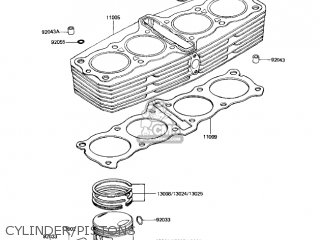 CYLINDER/PISTONS - KZ1100A1 SHAFT 1981 USA CANADA