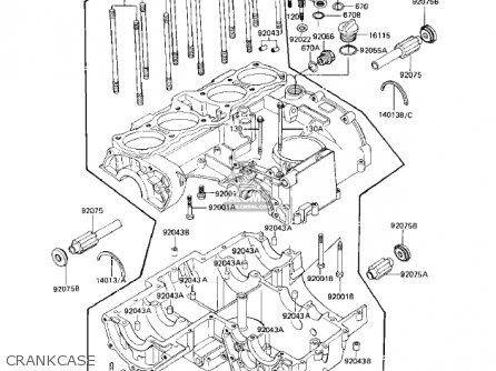 CRANKCASE - KZ1100A1 SHAFT 1981 USA CANADA