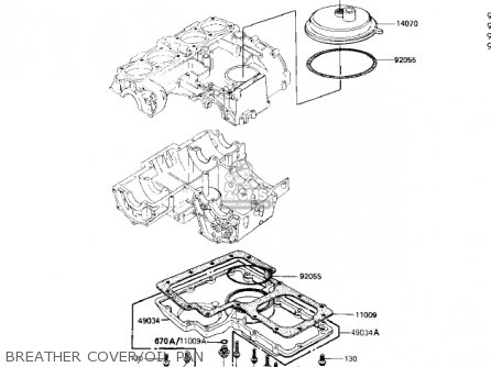 BREATHER COVER/OIL PAN - KZ1100A1 SHAFT 1981 USA CANADA