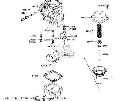 CARBURETOR PARTS (KZ1100-A3) - KZ1100A1 SHAFT 1981 USA CANADA