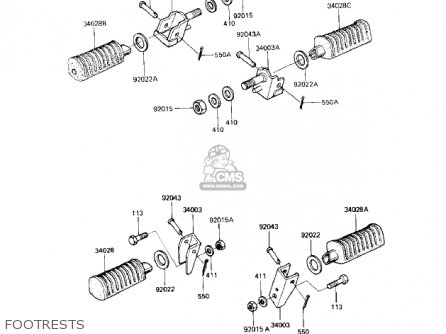 FOOTRESTS - KZ1100A1 SHAFT 1981 USA CANADA
