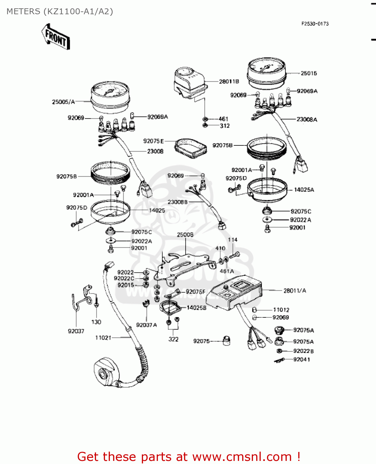 METERS (KZ1100-A1/A2) KZ1100A2 SHAFT 1982 USA CANADA
