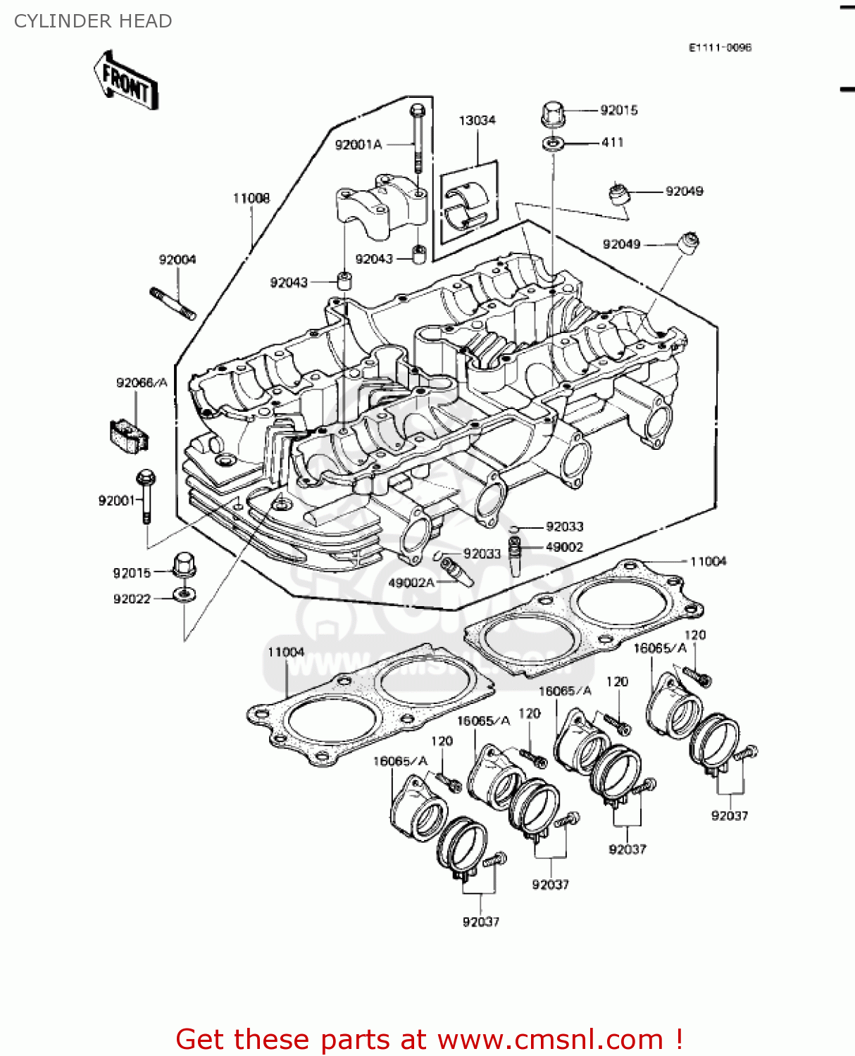 CYLINDER HEAD KZ1100A2 SHAFT 1982 USA CANADA