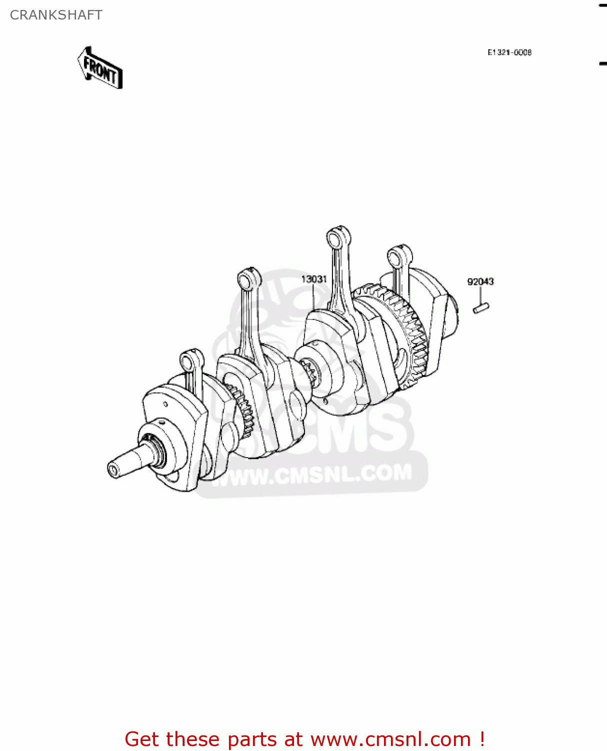 CRANKSHAFT KZ1100A2 SHAFT 1982 USA CANADA