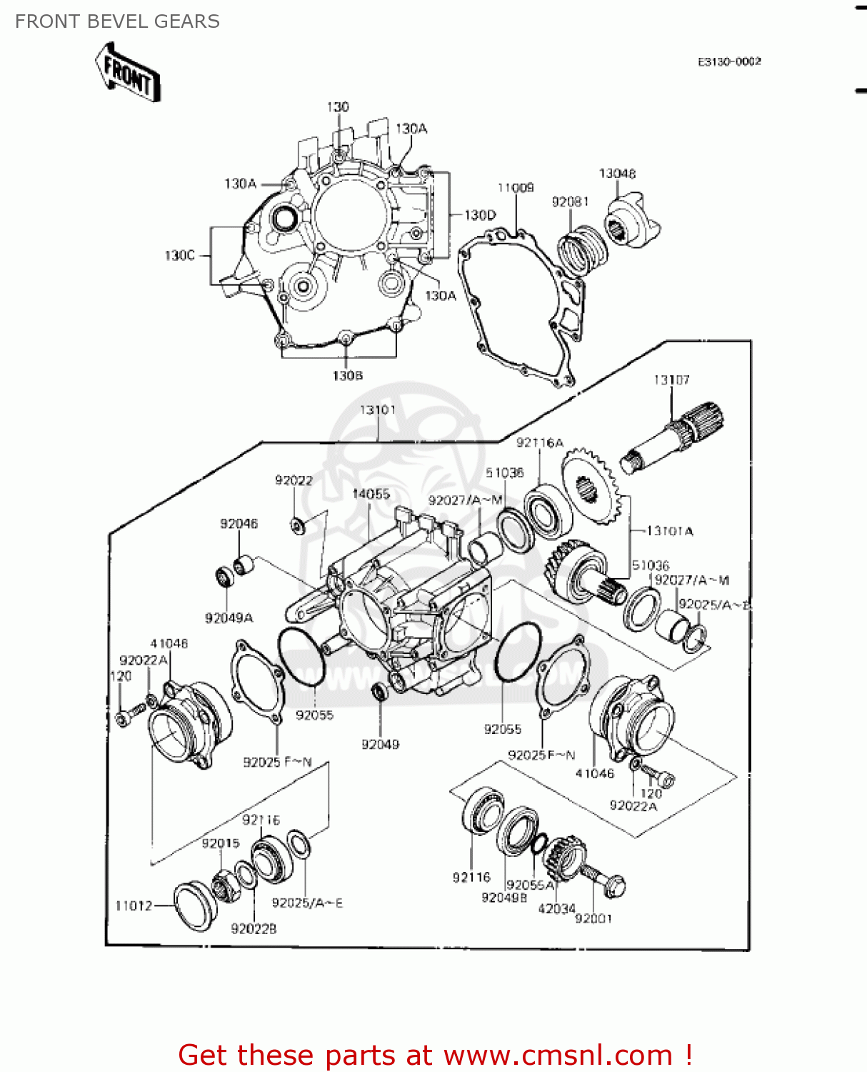 FRONT BEVEL GEARS KZ1100A2 SHAFT 1982 USA CANADA