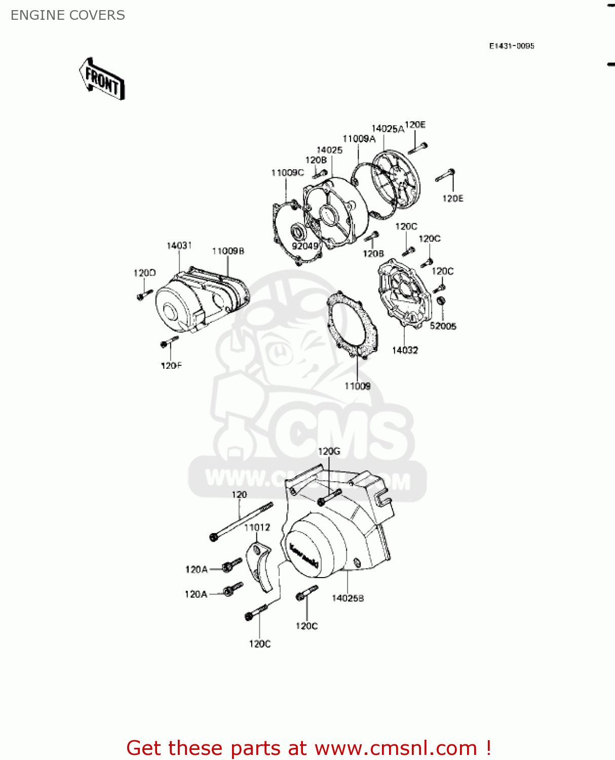 ENGINE COVERS KZ1100A2 SHAFT 1982 USA CANADA