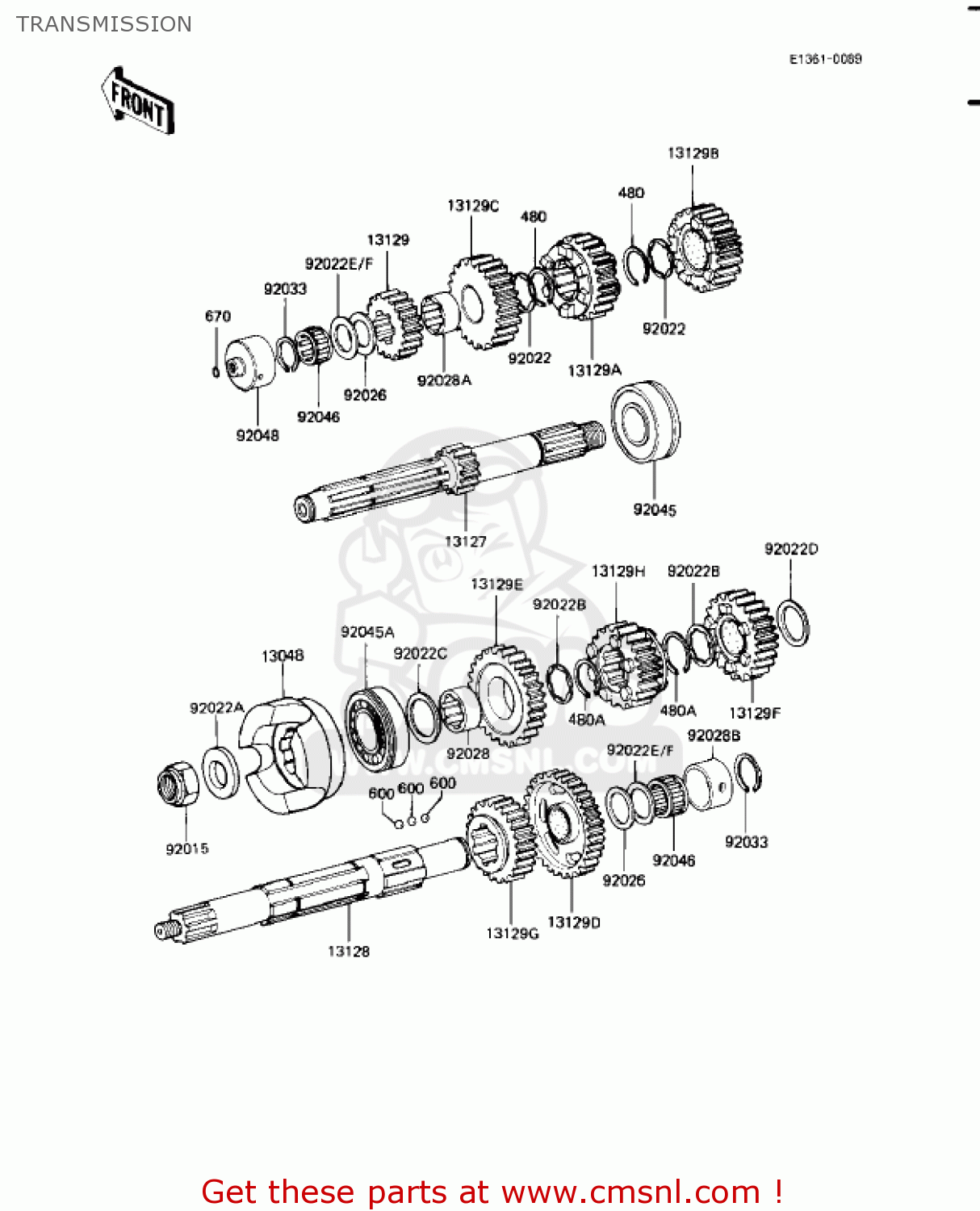 TRANSMISSION KZ1100A2 SHAFT 1982 USA CANADA