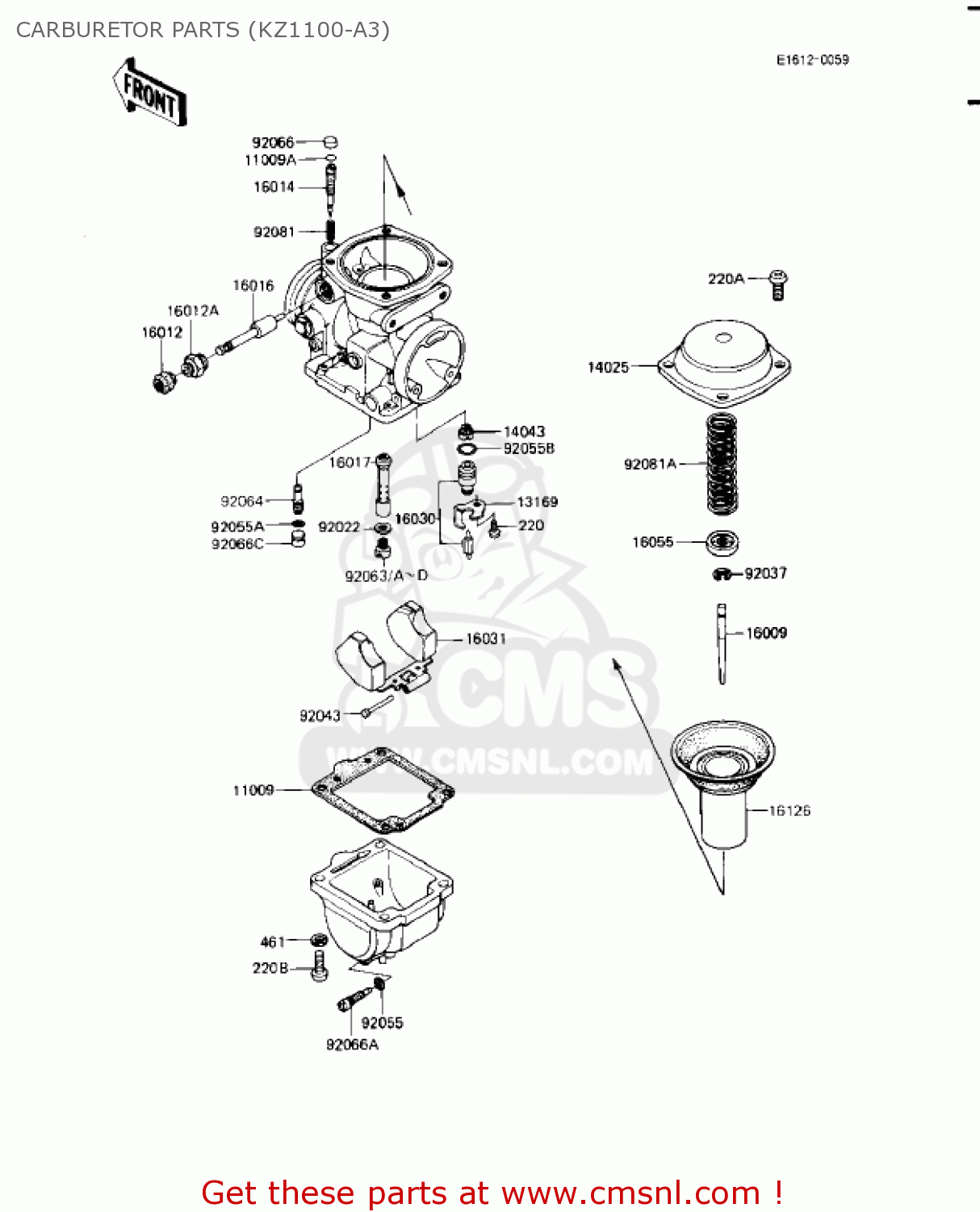 CARBURETOR PARTS (KZ1100-A3) KZ1100A2 SHAFT 1982 USA CANADA