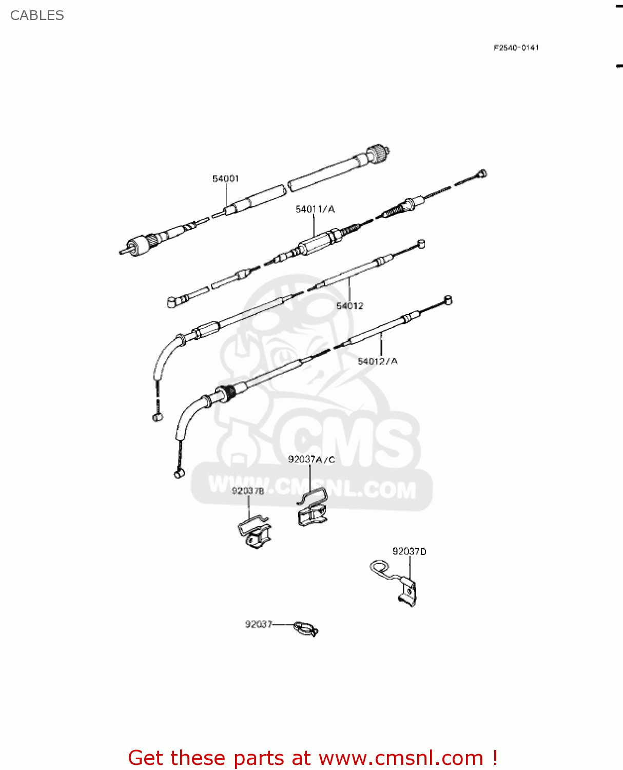 CABLES KZ1100A2 SHAFT 1982 USA CANADA