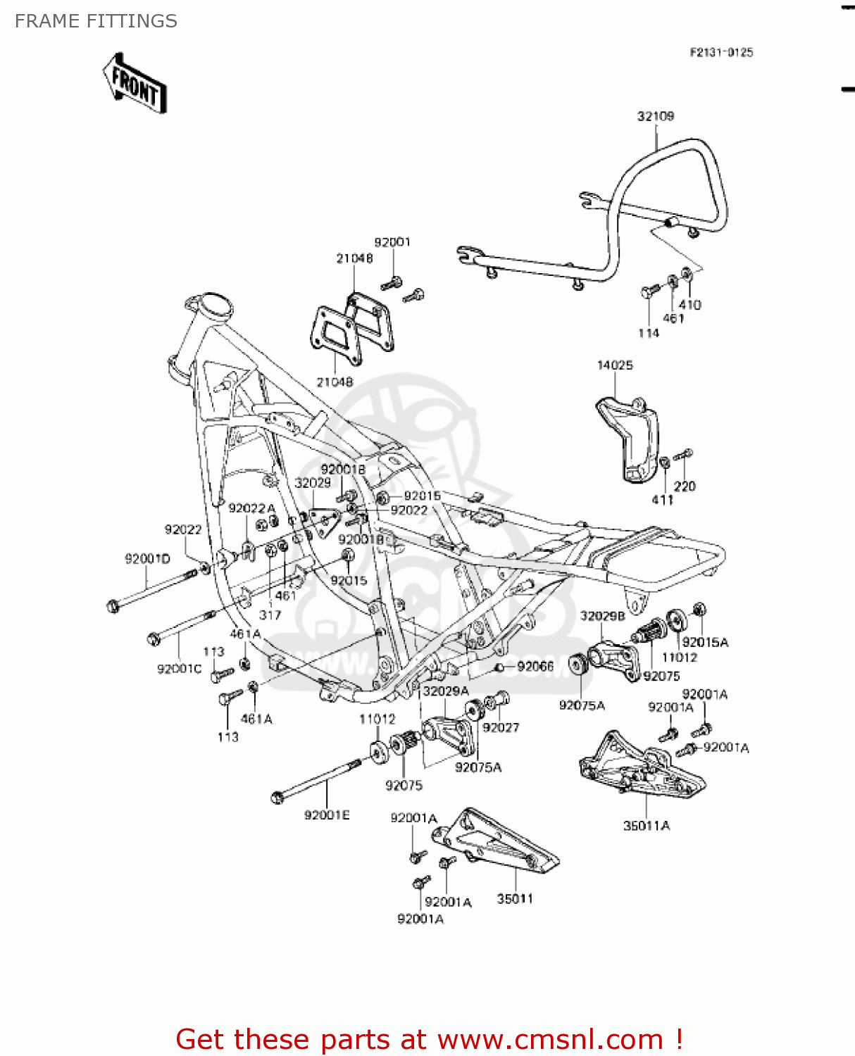 FRAME FITTINGS KZ1100A2 SHAFT 1982 USA CANADA