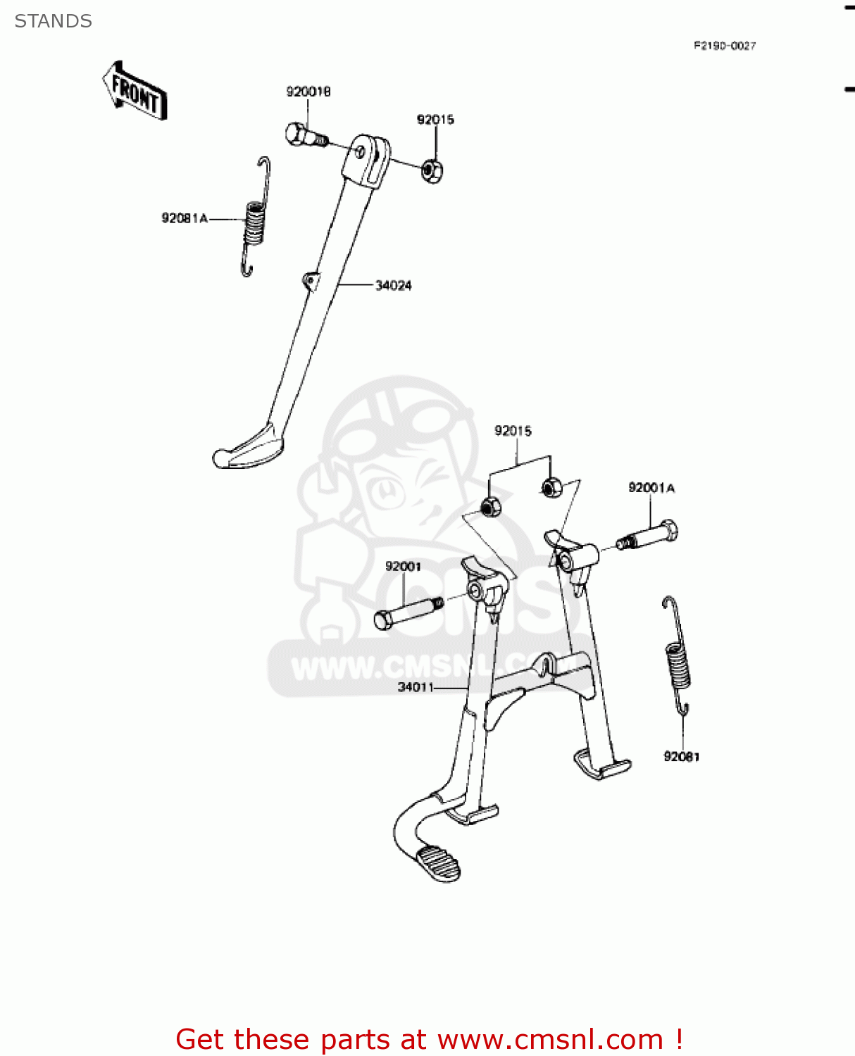 STANDS KZ1100A2 SHAFT 1982 USA CANADA