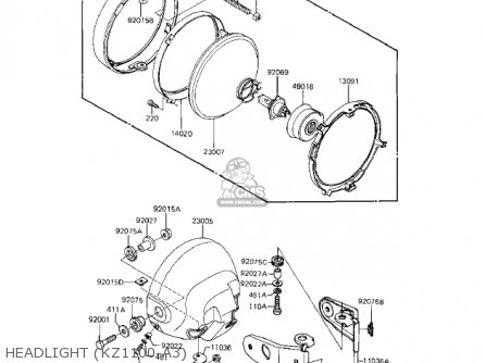 HEADLIGHT (KZ1100-A3) - KZ1100A2 SHAFT 1982 USA CANADA