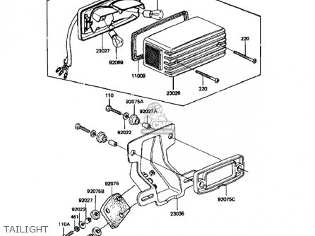 TAILIGHT - KZ1100A2 SHAFT 1982 USA CANADA