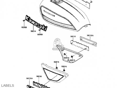 LABELS - KZ1100A2 SHAFT 1982 USA CANADA